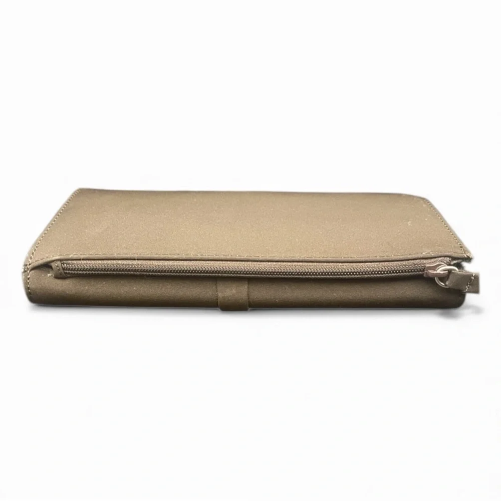 Liz Claiborne Trifold Envelop Wallet Nylon Chocolate Brown Card Holder NWOT